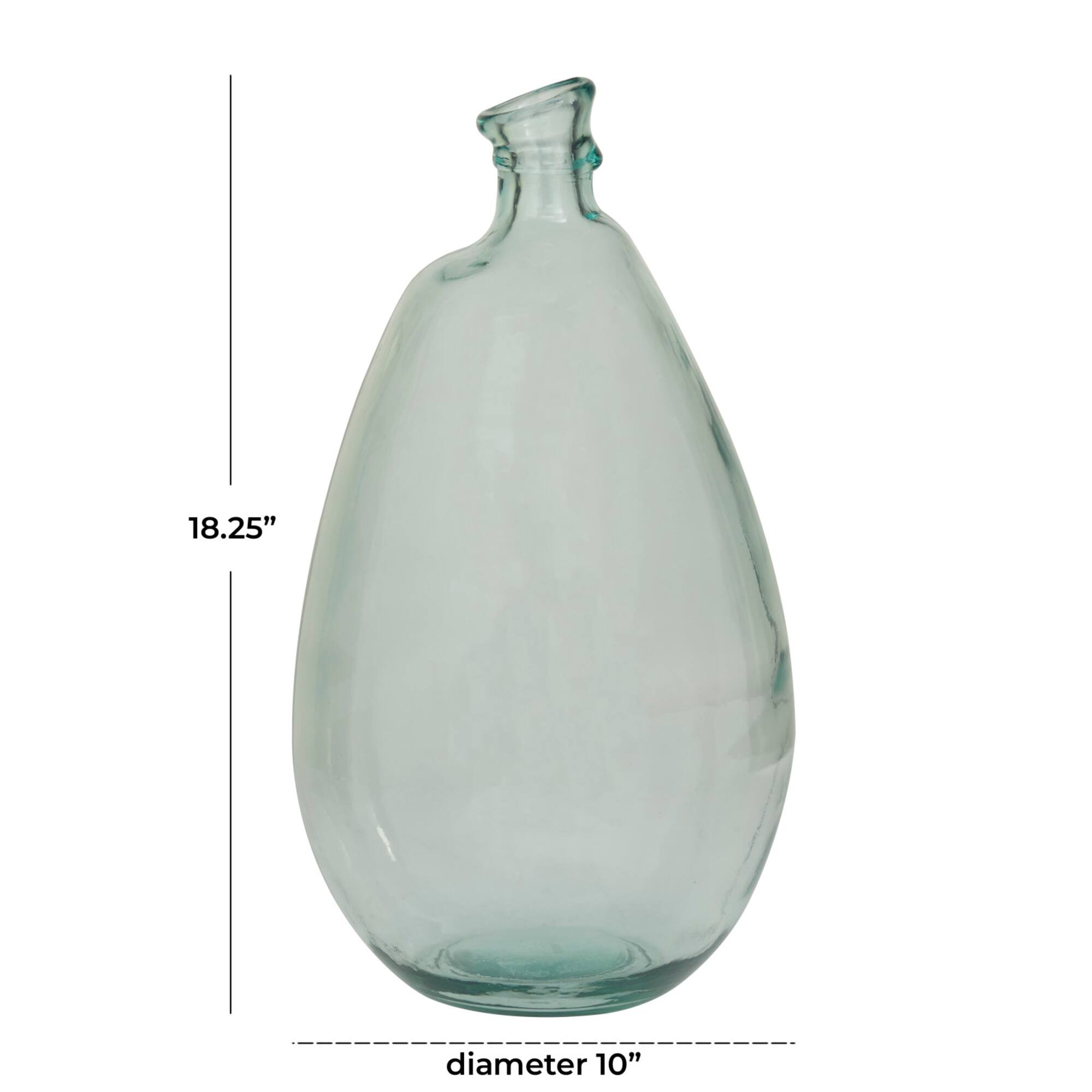 Blue Recycled Glass Handmade Spanish Vase 10" x 10" x 18"